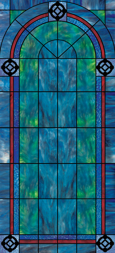 Chuch window film design In-11 plain