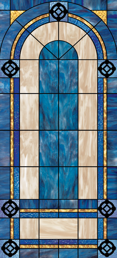 Chuch window film design In-11 plain